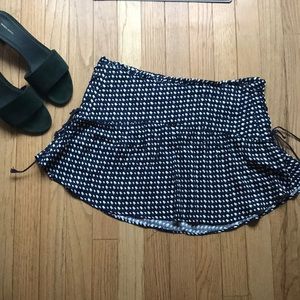 Zara printed mini lace up skirt